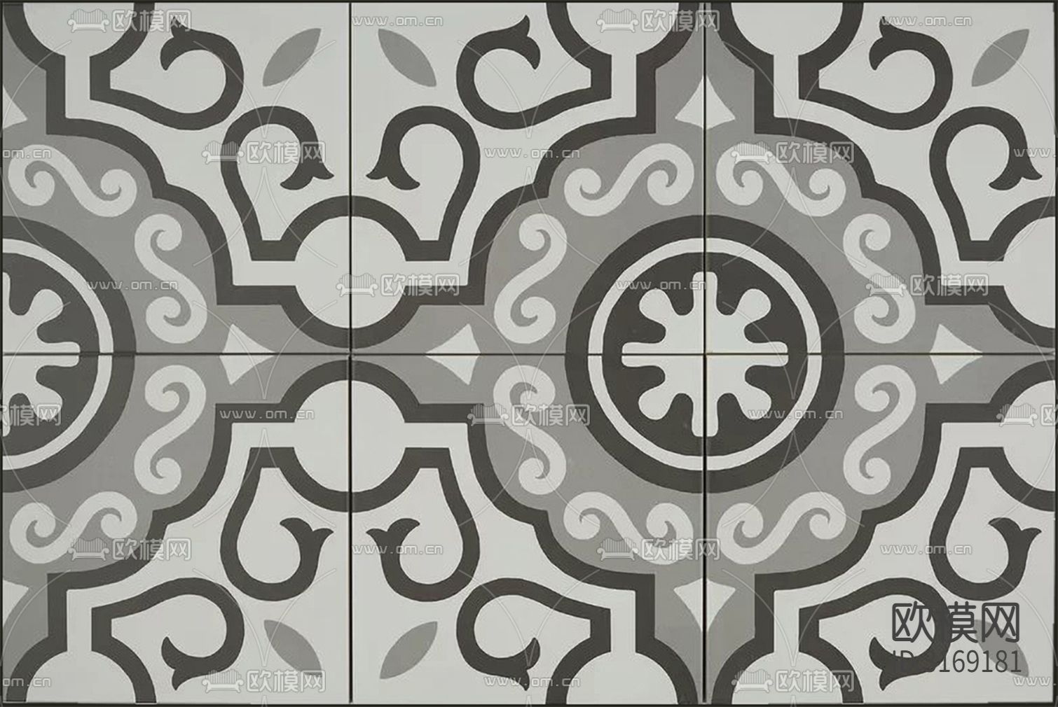 灰色现代花砖贴图下载（渲染图9）