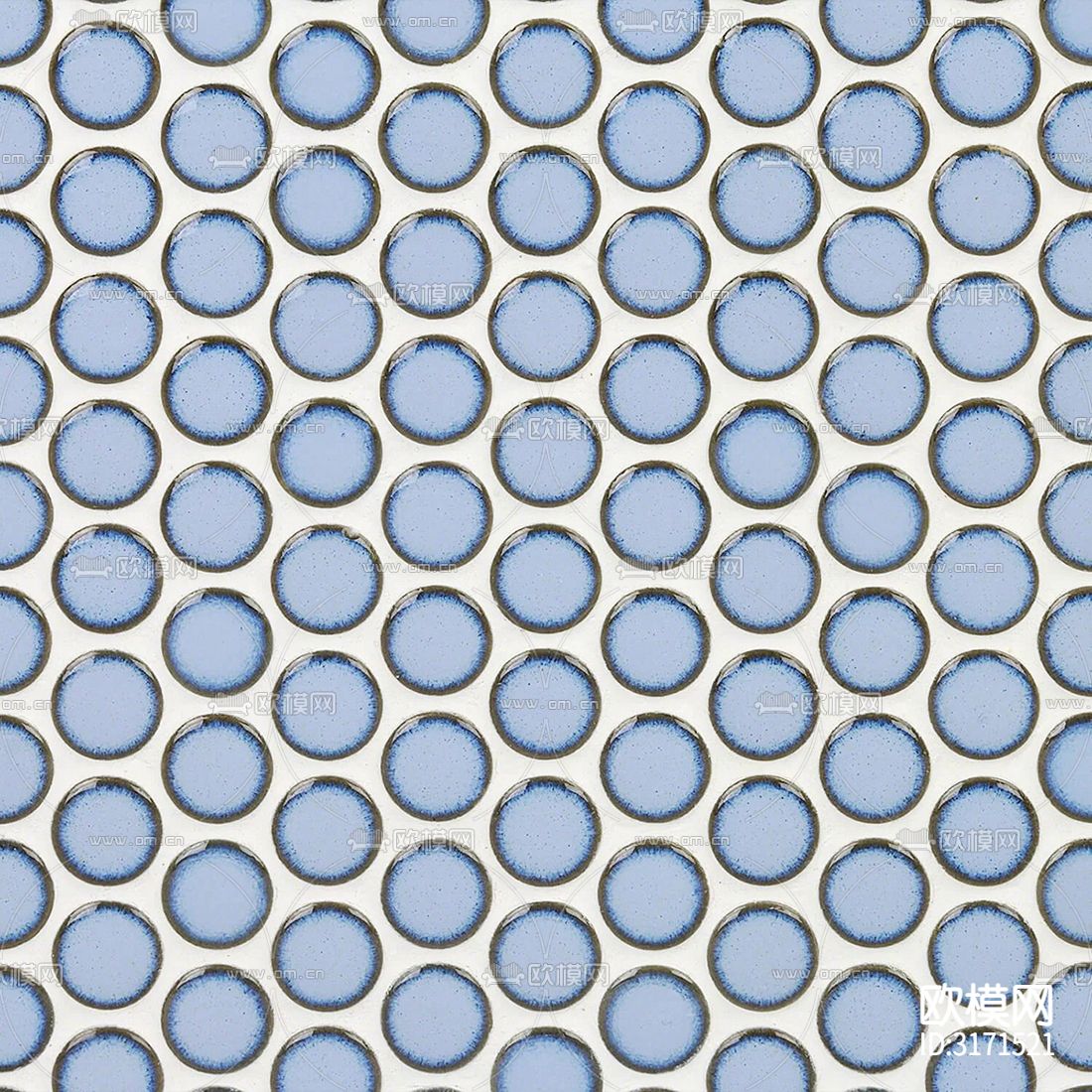 蓝色圆形瓷砖马赛克贴图下载