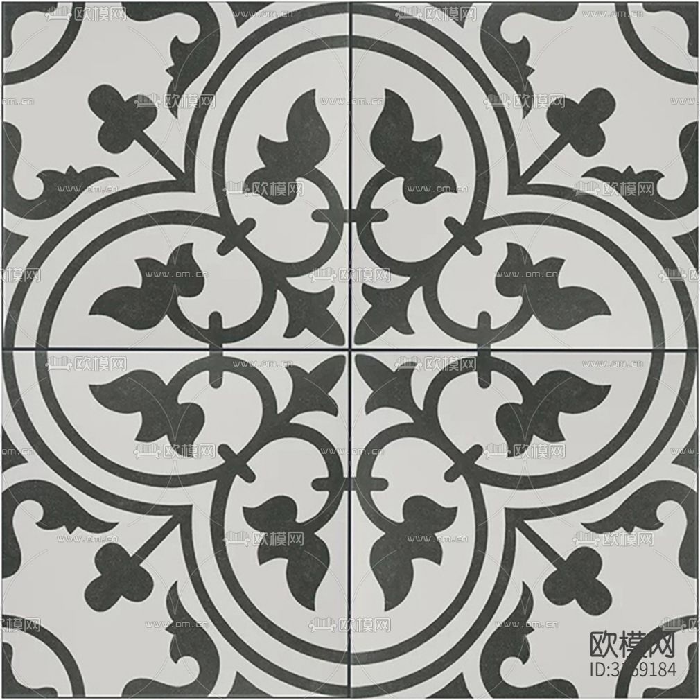 灰色现代花砖贴图下载（渲染图5）