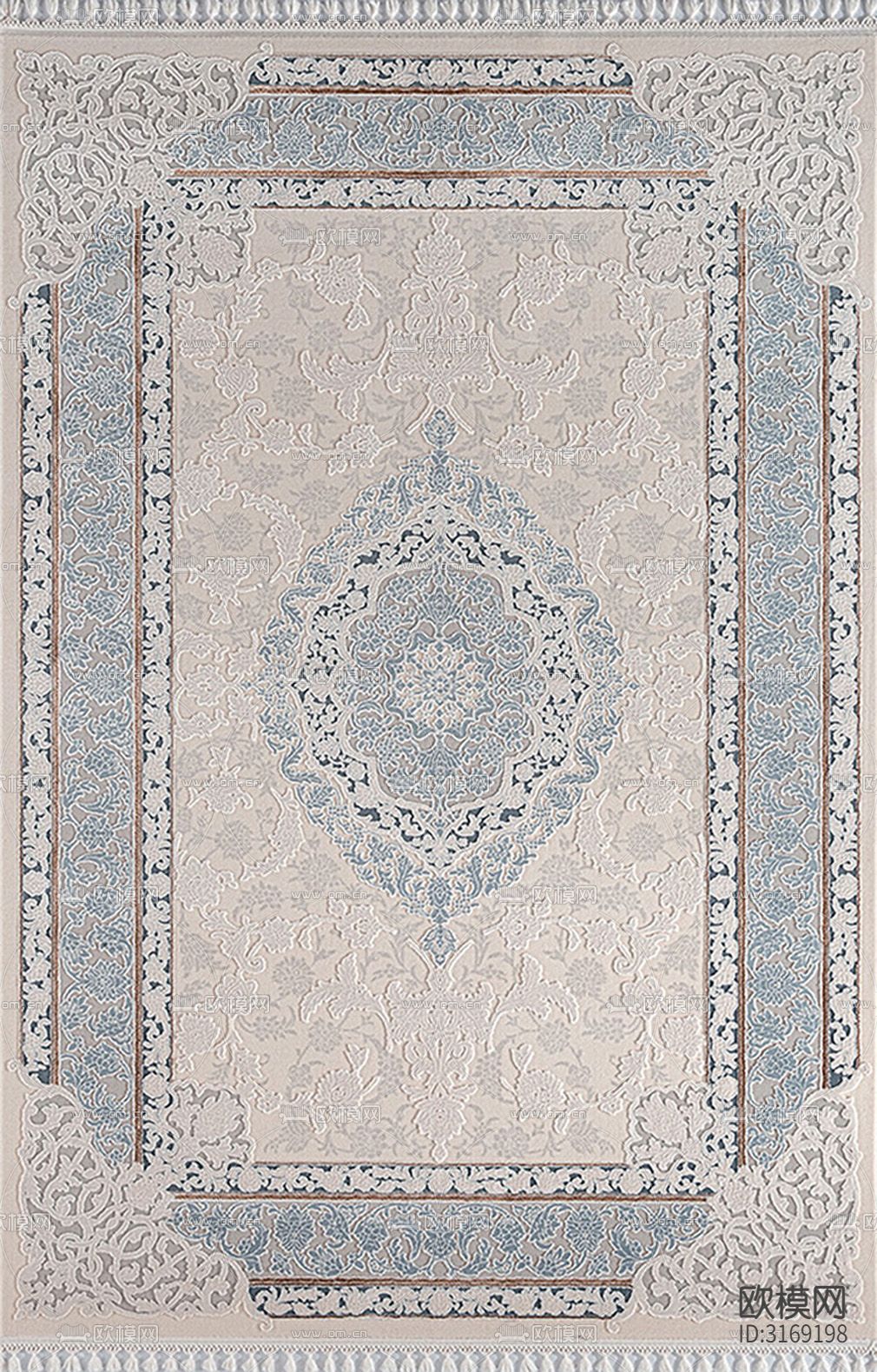 灰色新中式豪华地毯贴图下载（渲染图3）