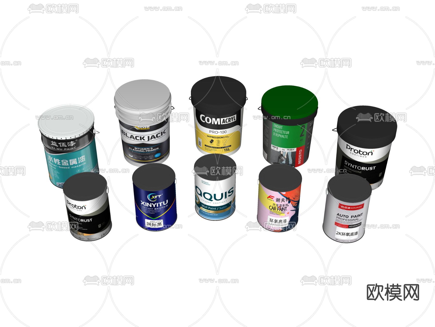 油漆桶 油桶su模型下载（渲染图1）