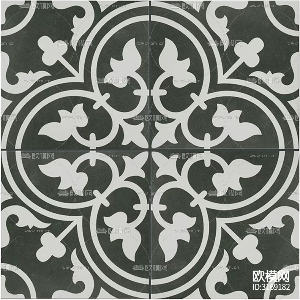 灰色现代花砖贴图下载（渲染图10）