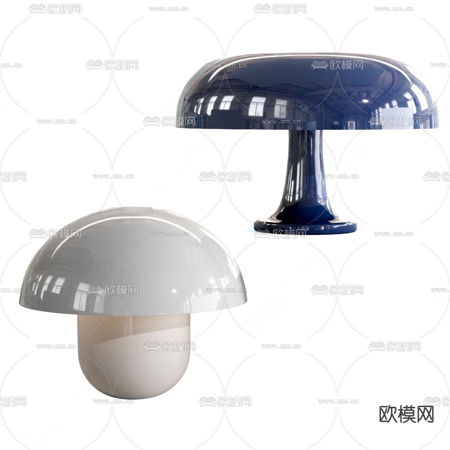 现代台灯su模型下载（渲染图2）