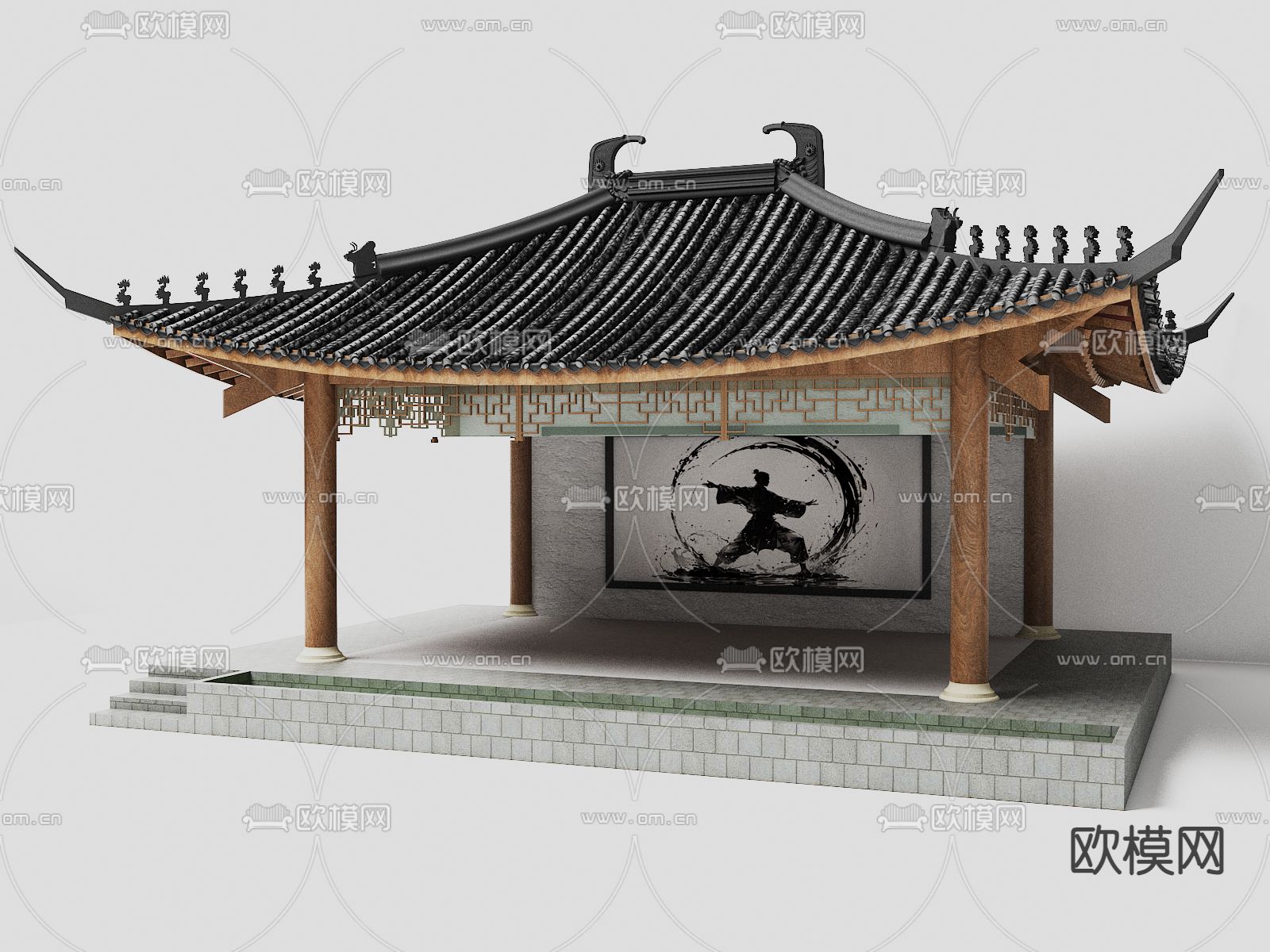 乡村大舞台 乡村民俗戏台3d模型下载