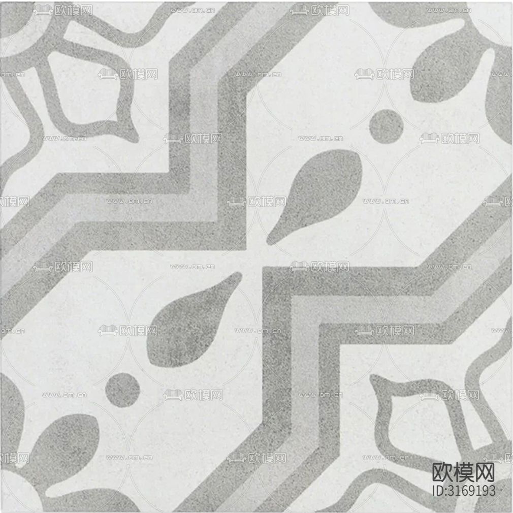 灰色现代花砖贴图下载（渲染图5）