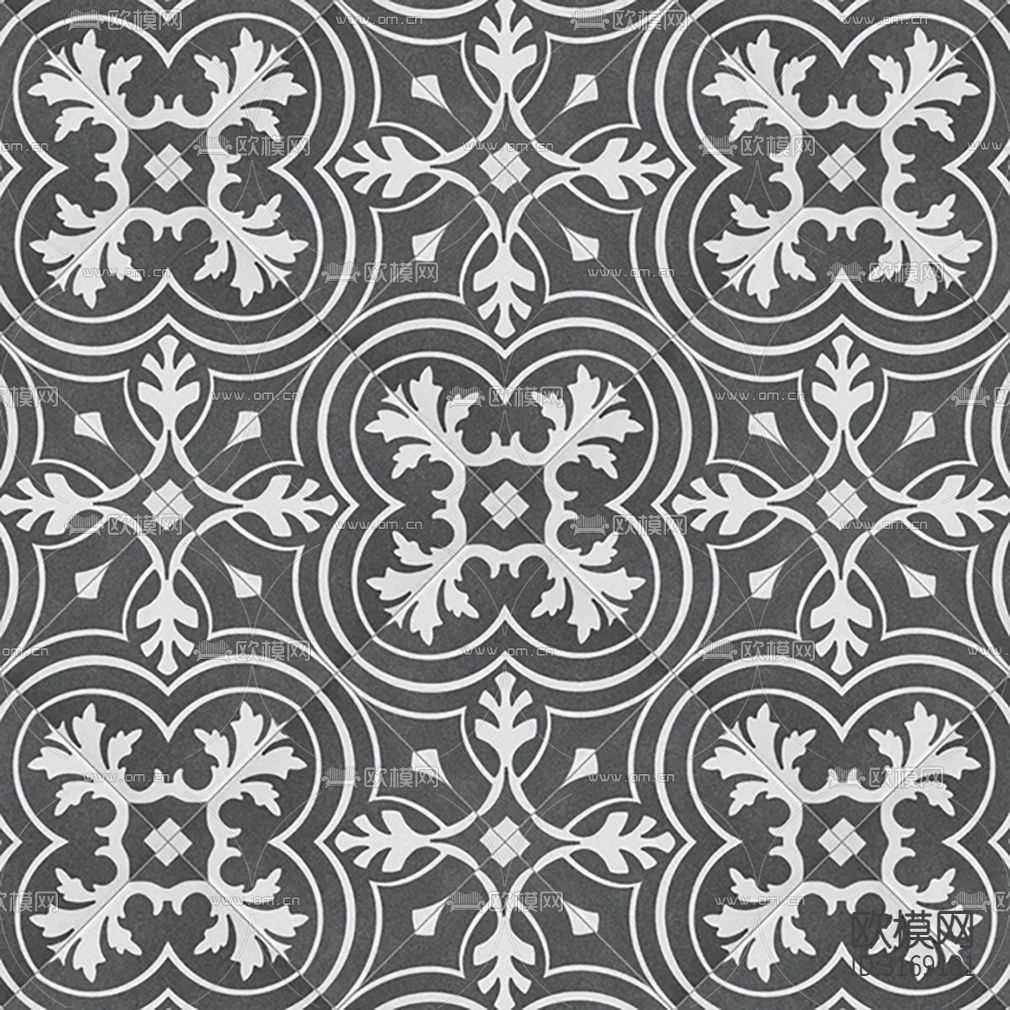 灰色现代花砖贴图下载（渲染图5）