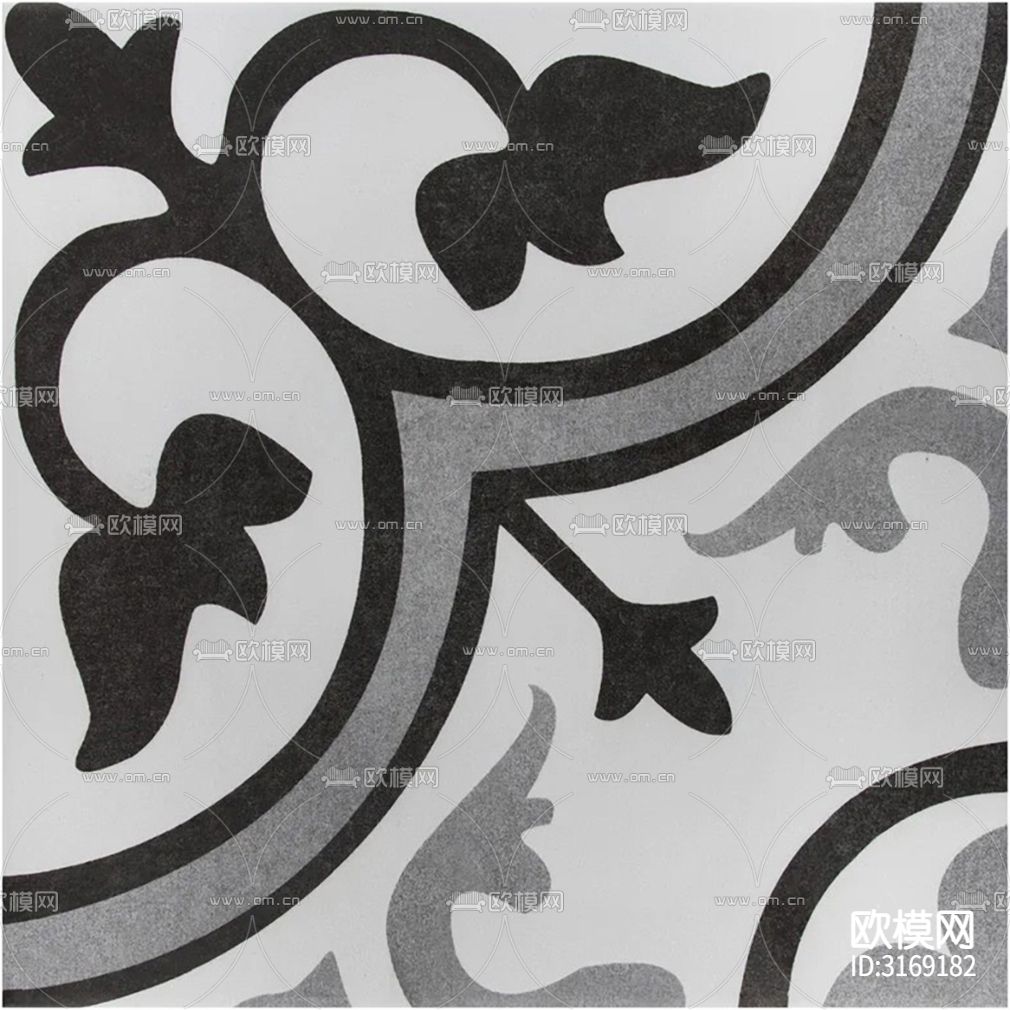 灰色现代花砖贴图下载（渲染图3）
