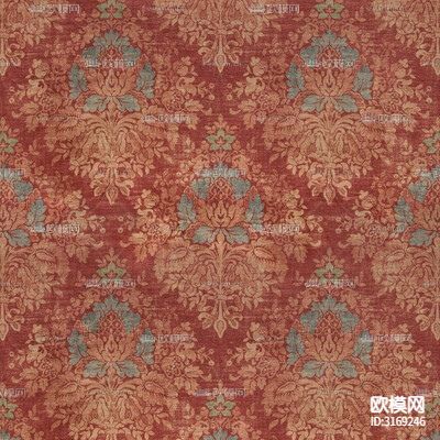 红色欧式壁纸墙布贴图下载