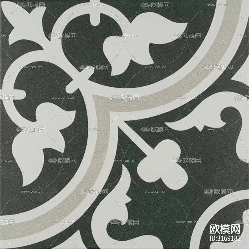 灰色现代花砖贴图下载（渲染图9）