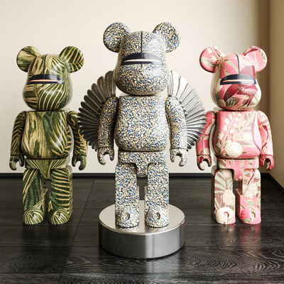  雕塑摆件 暴力熊 公仔 潮玩su模型 