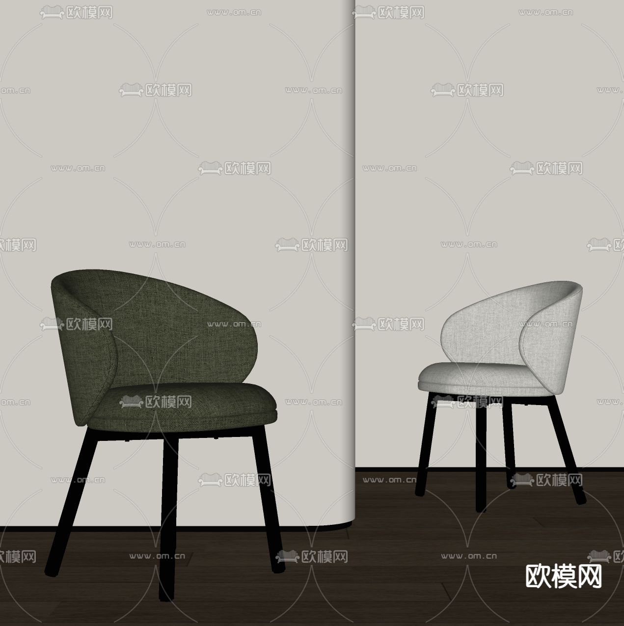 现代椅子 餐椅 单椅su模型