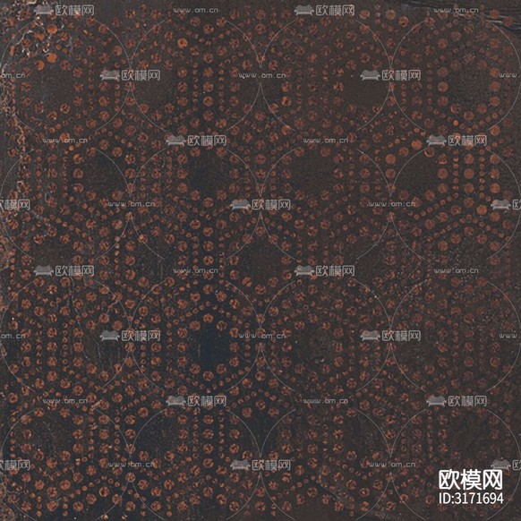 咖色金属锈蚀花砖贴图下载(渲染图8)
