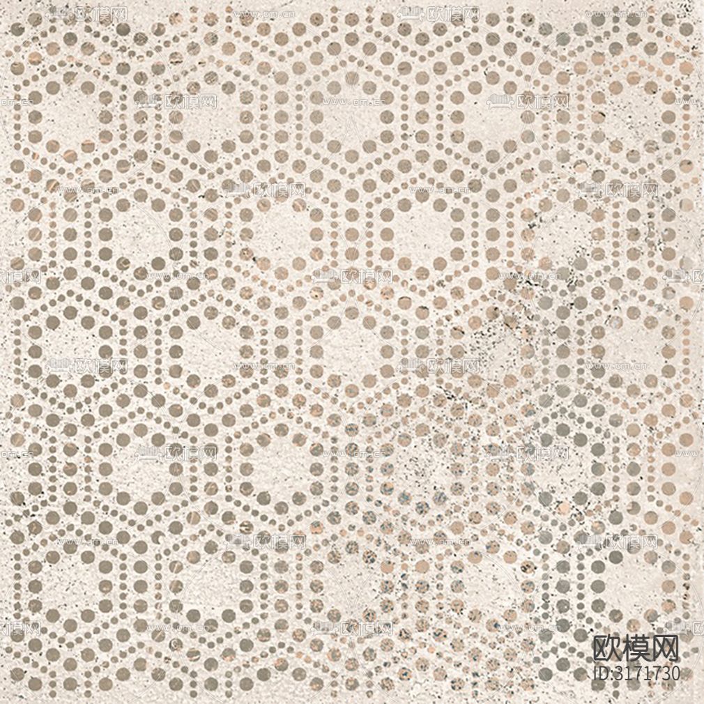 灰色现代简约花砖贴图下载（渲染图2）