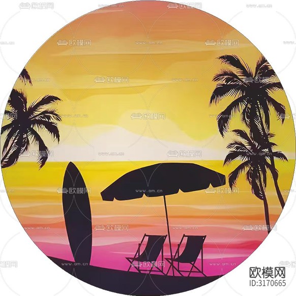 夕阳落日氛围灯夕阳灯贴图下载