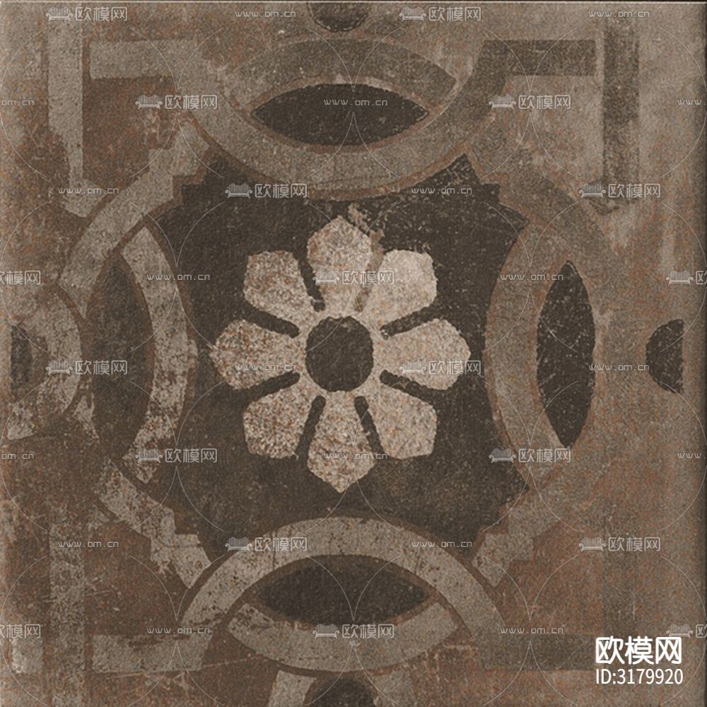 灰色做旧花砖贴图下载