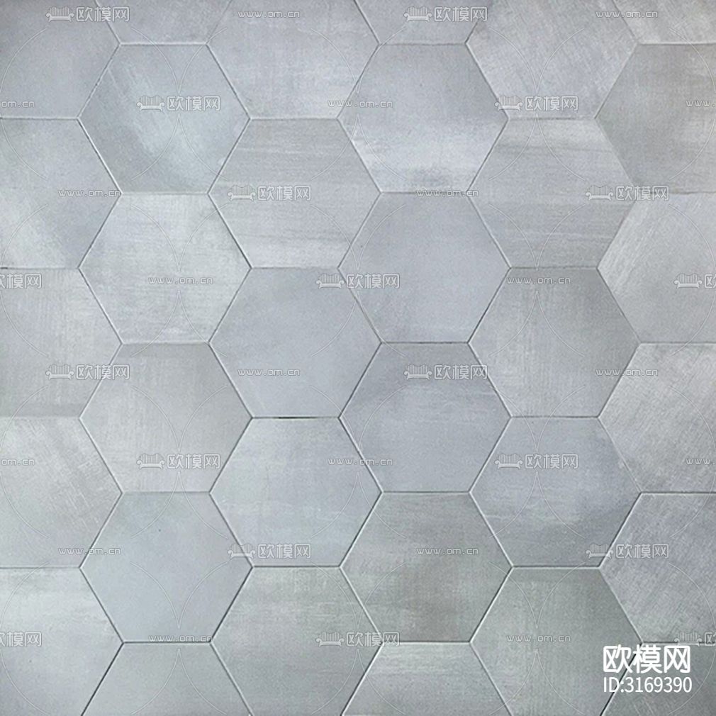 灰色石材纹六角砖贴图下载（渲染图4）