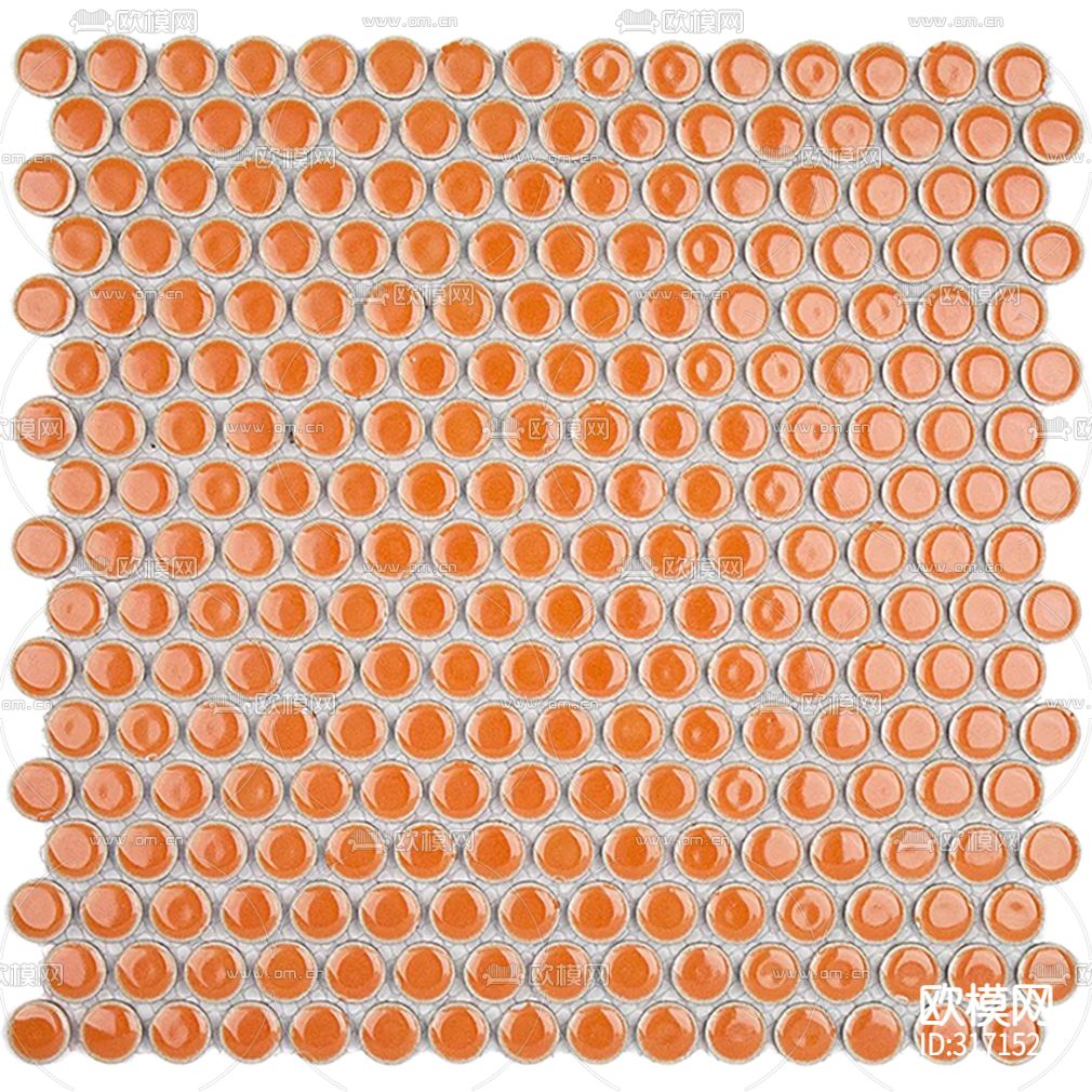 橙色圆形瓷砖马赛克贴图下载