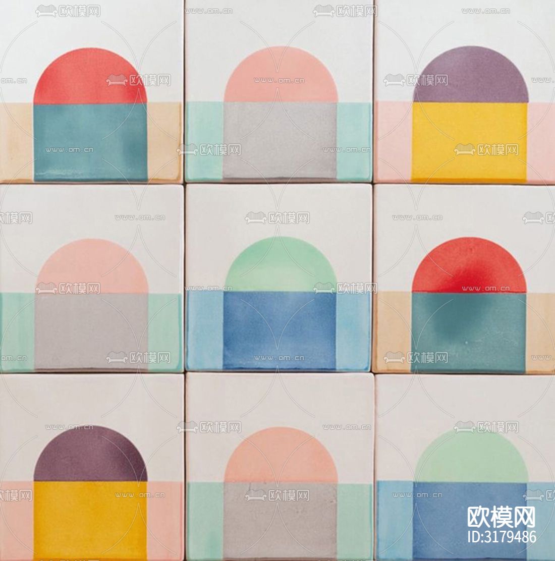 彩色花砖贴图下载