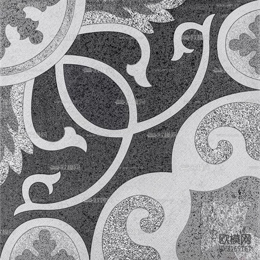 灰色欧式花砖贴图下载（渲染图1）