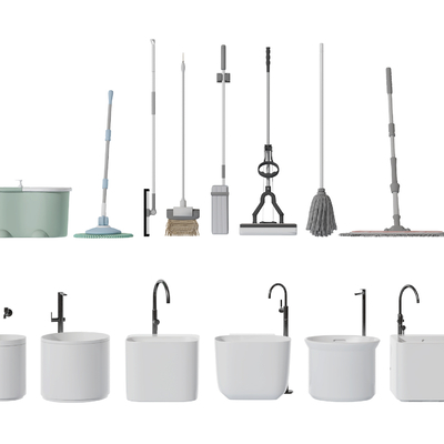  拖布池 拖布槽 拖把 拖布su模型 