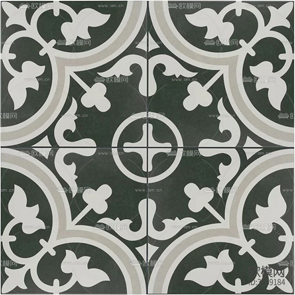 灰色现代花砖贴图下载（渲染图3）