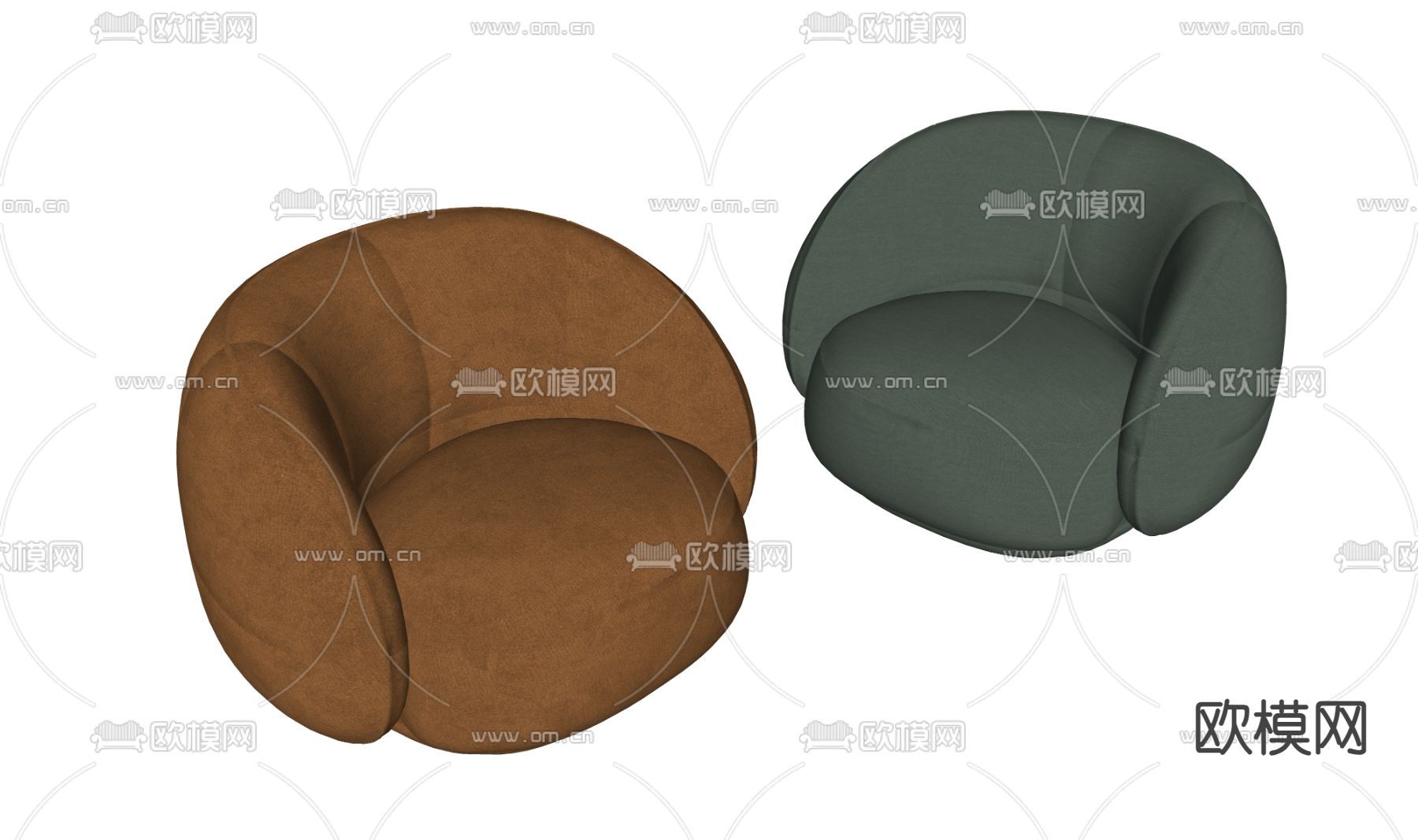 现代单人沙发su模型下载（渲染图1）