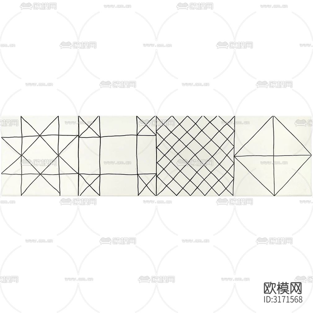 白色艺术花砖贴图下载（渲染图5）