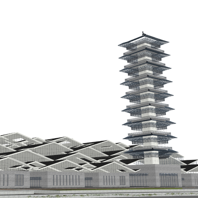  古街道古庙su模型 