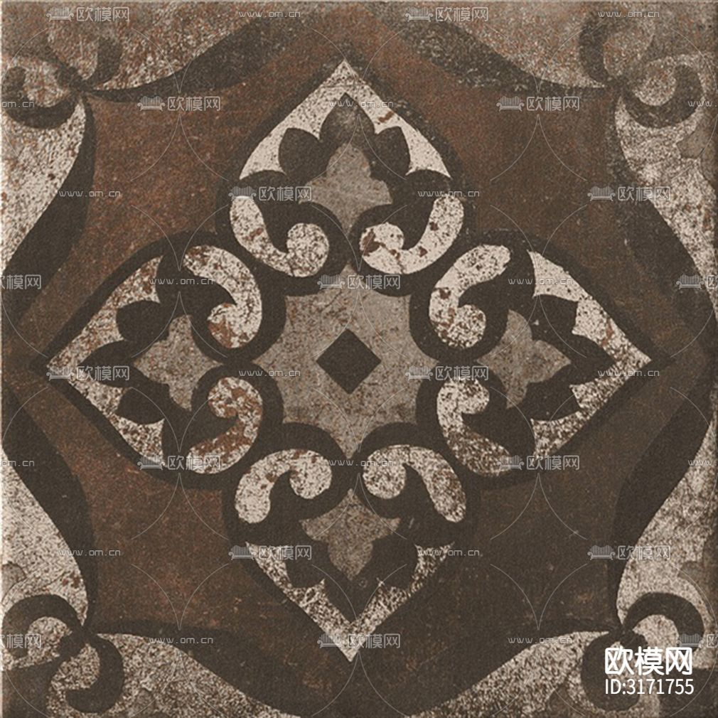 灰色欧式花砖贴图下载（渲染图3）