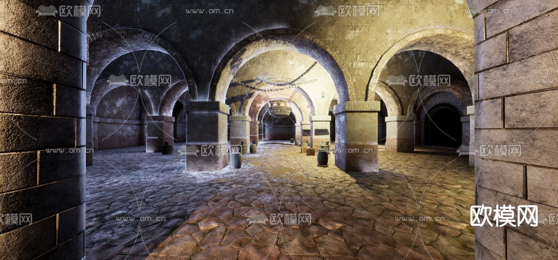 工业风防空洞3d模型下载（渲染图1）