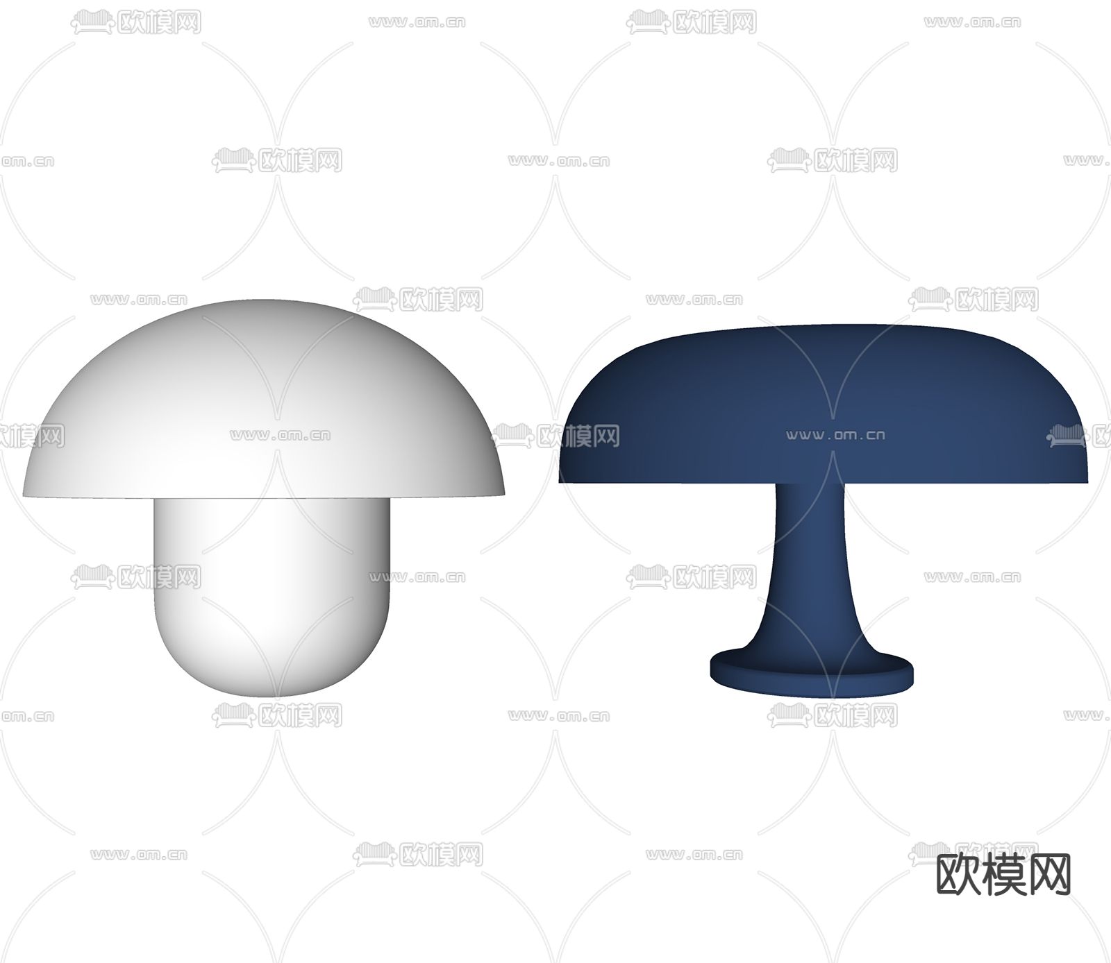 现代台灯su模型下载（渲染图1）