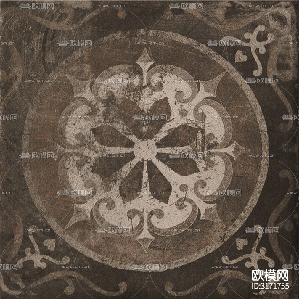 灰色欧式花砖贴图下载（渲染图1）