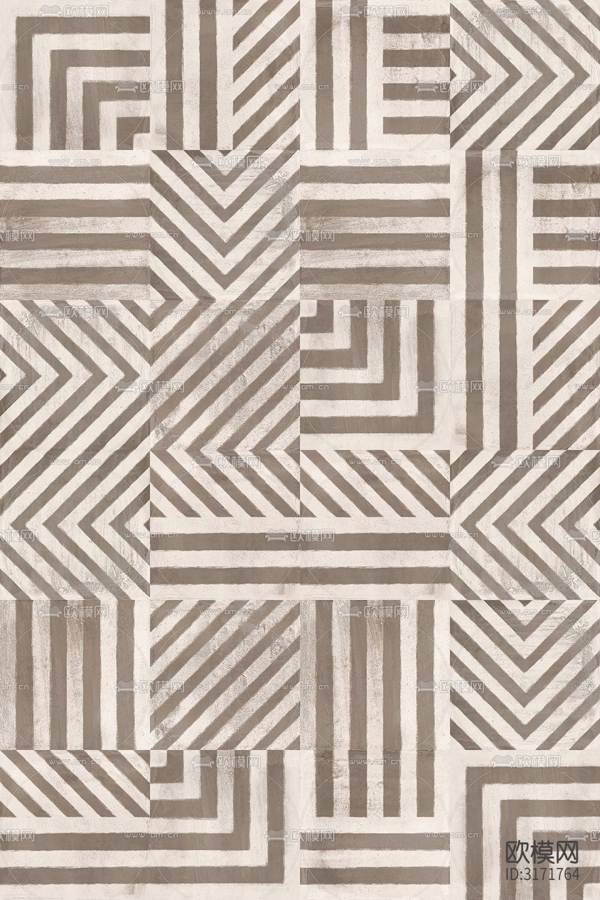 灰色现代简约花砖贴图下载（渲染图1）