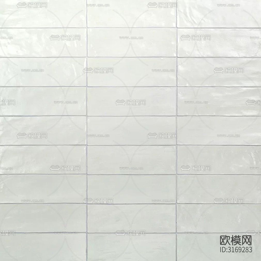 白色石材纹长条砖条形砖贴图下载（渲染图1）