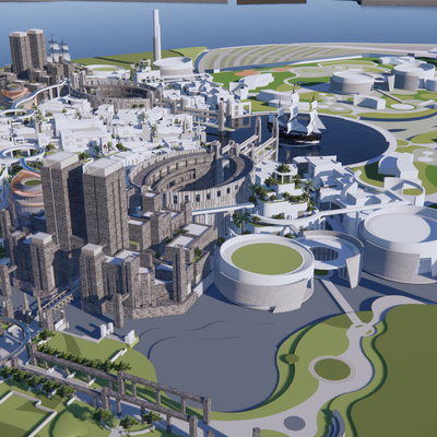  文旅小镇 商业建筑su模型 