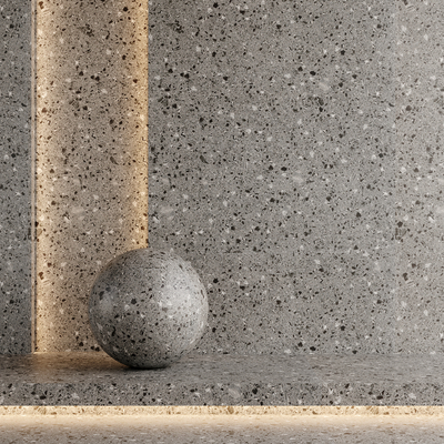  现代水磨石su模型 