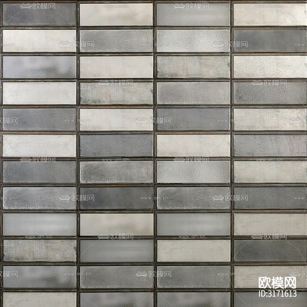 灰色石材纹艺术砖贴图下载（渲染图3）