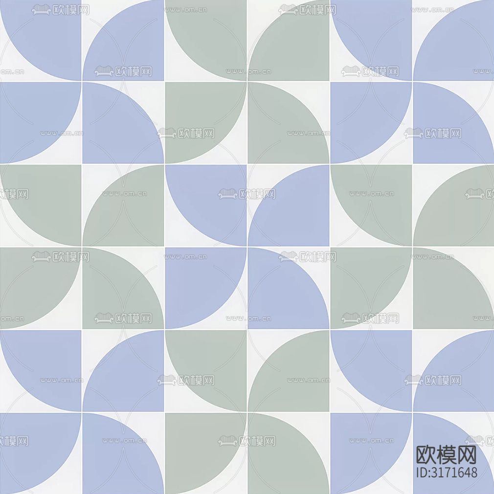 现代简约花砖贴图下载（渲染图2）