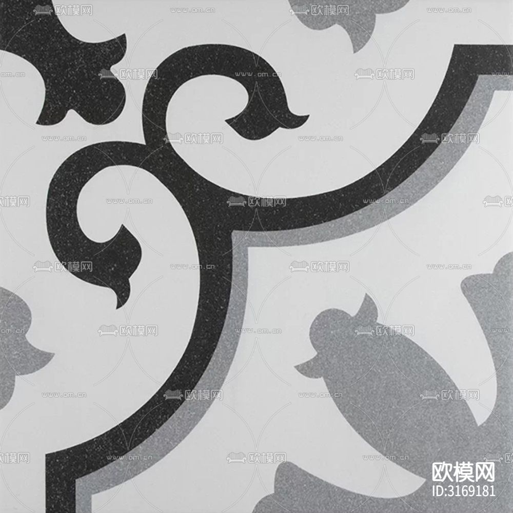 灰色现代花砖贴图下载（渲染图6）
