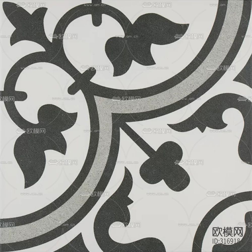 灰色现代花砖贴图下载（渲染图9）