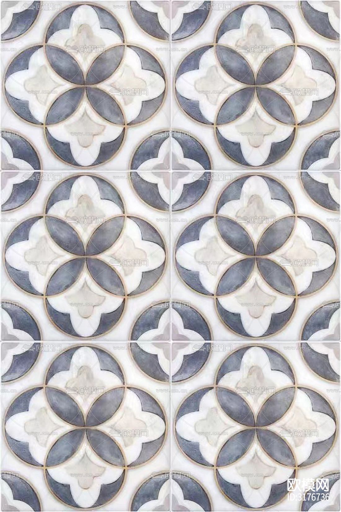 灰色欧式花砖 拼花地砖贴图下载
