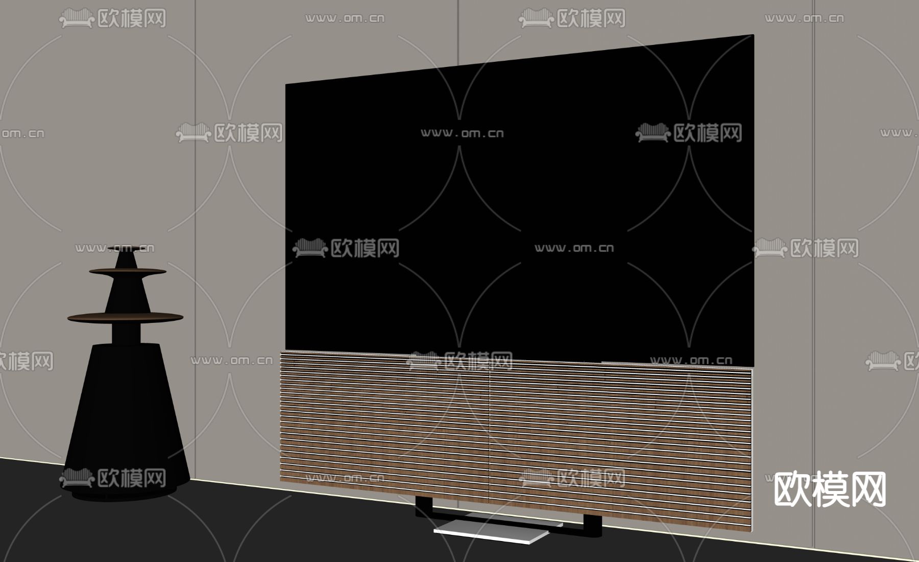 电视机su模型下载（渲染图1）