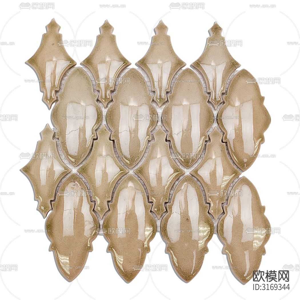 黄色宝石瓷砖马赛克贴图下载（渲染图1）