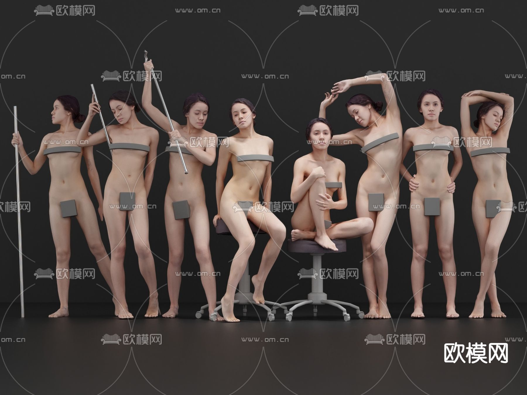 女人 裸女3d模型下载