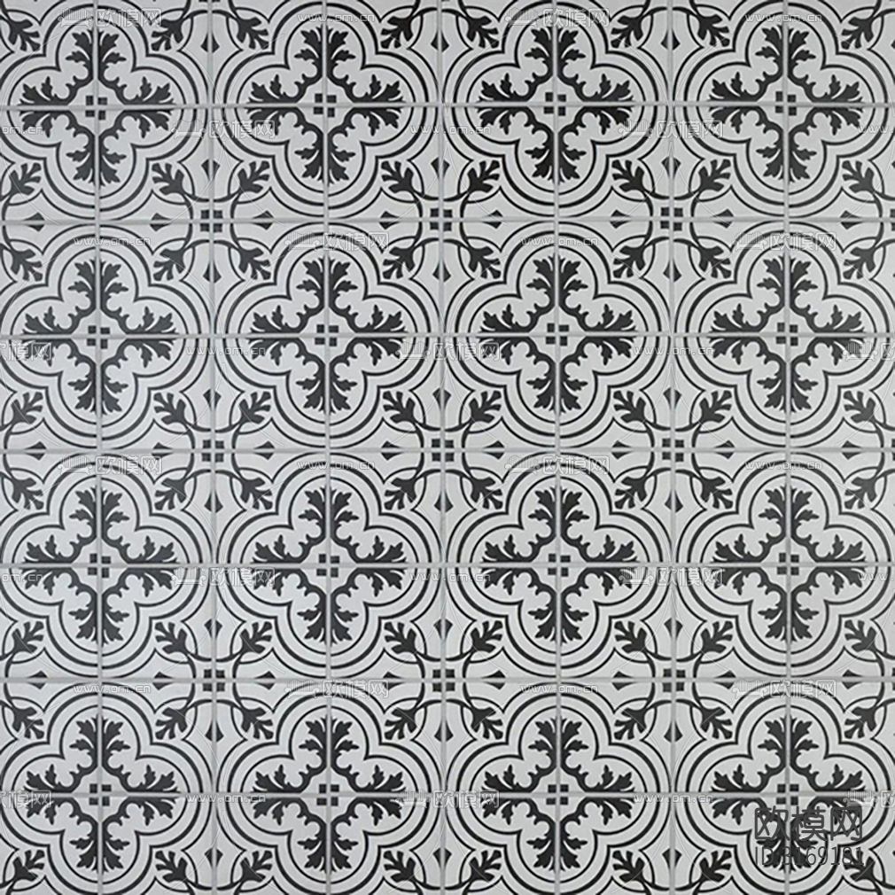 灰色现代花砖贴图下载（渲染图1）