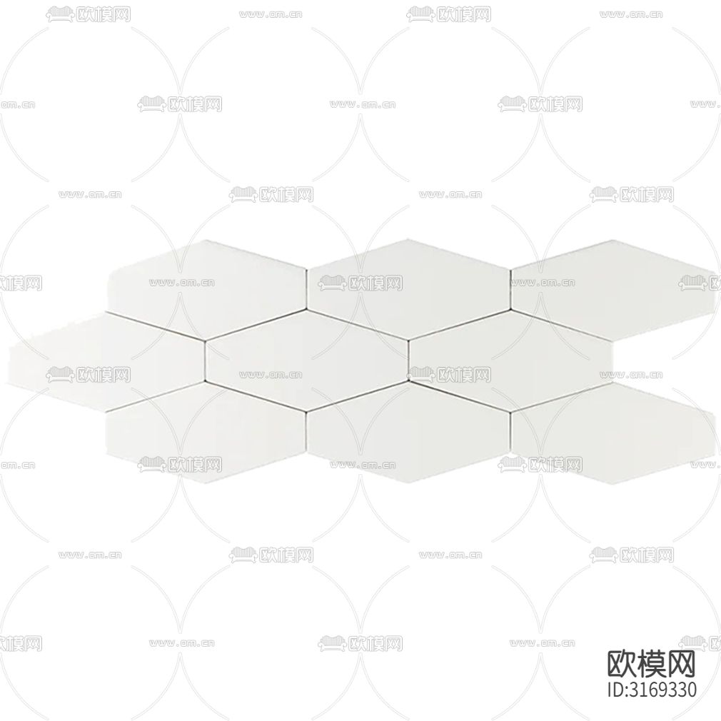 白色纯色艺术瓷砖马赛克贴图下载（渲染图1）