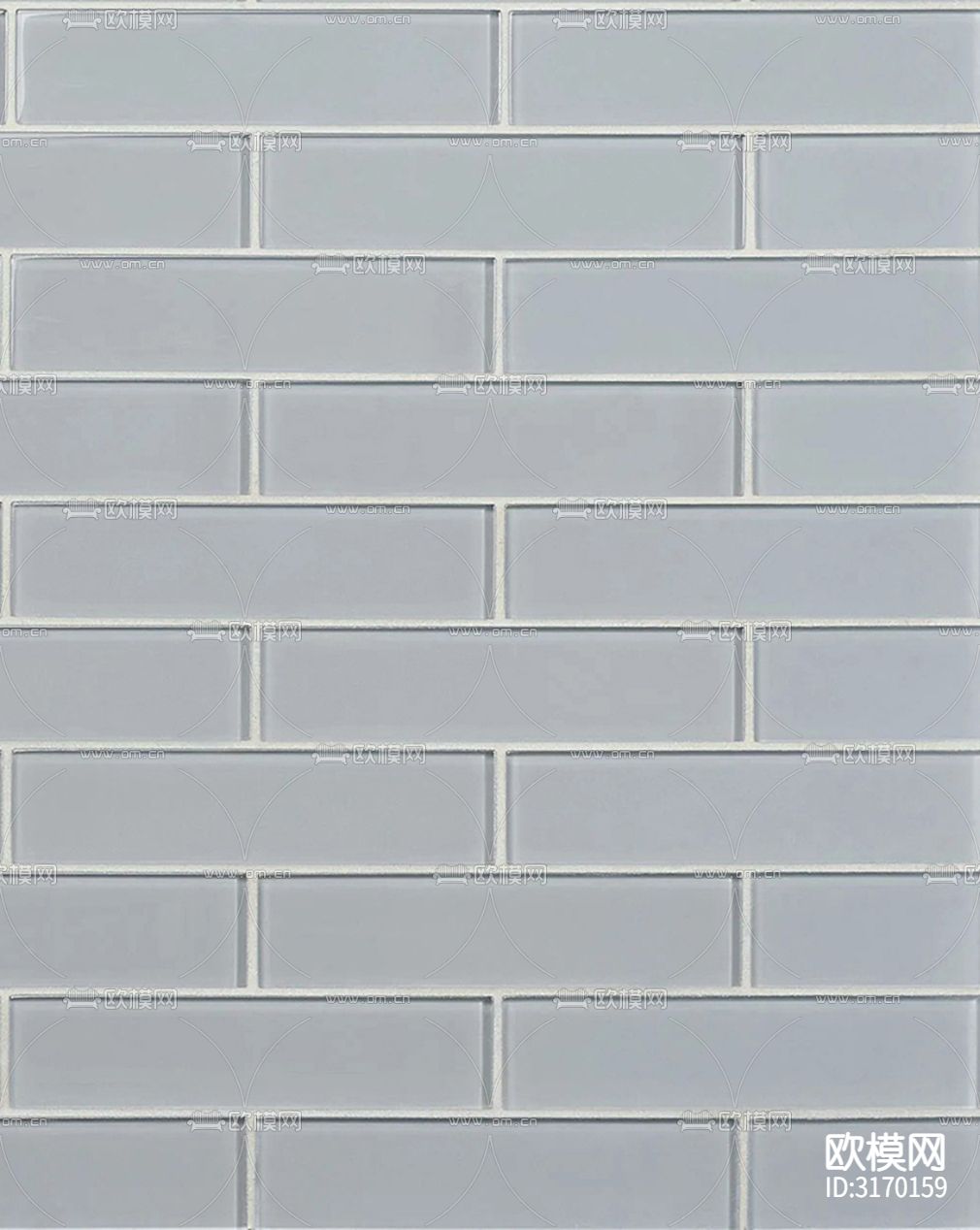 白色玻璃砖长条砖条形砖贴图下载（渲染图2）