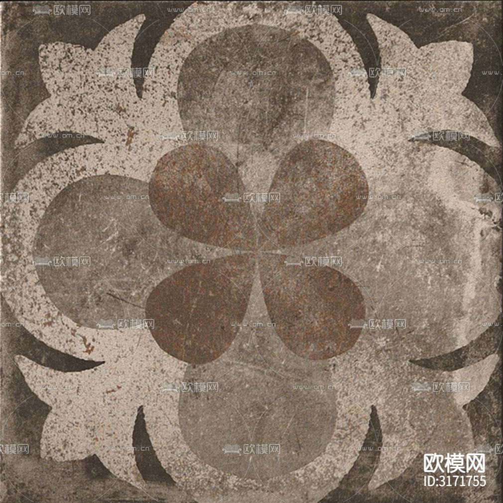 灰色欧式花砖贴图下载（渲染图6）