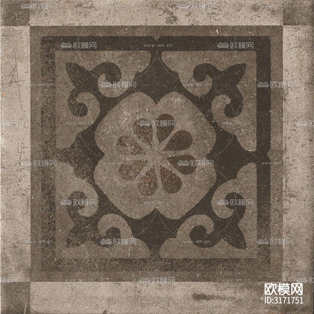灰色欧式花砖贴图下载（渲染图5）
