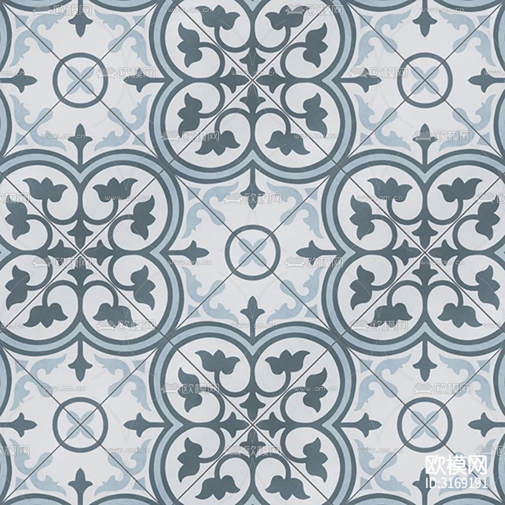 灰色现代花砖贴图下载（渲染图1）